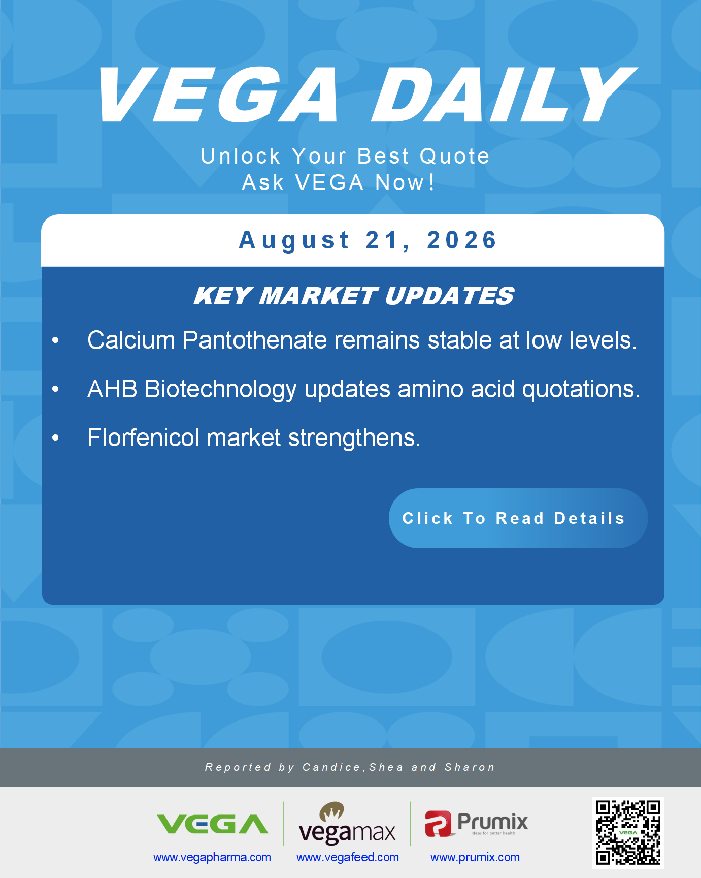 Vega Daily 20260821 Calcium Pantothenate  AHB Amino Acid Florfenicol.png